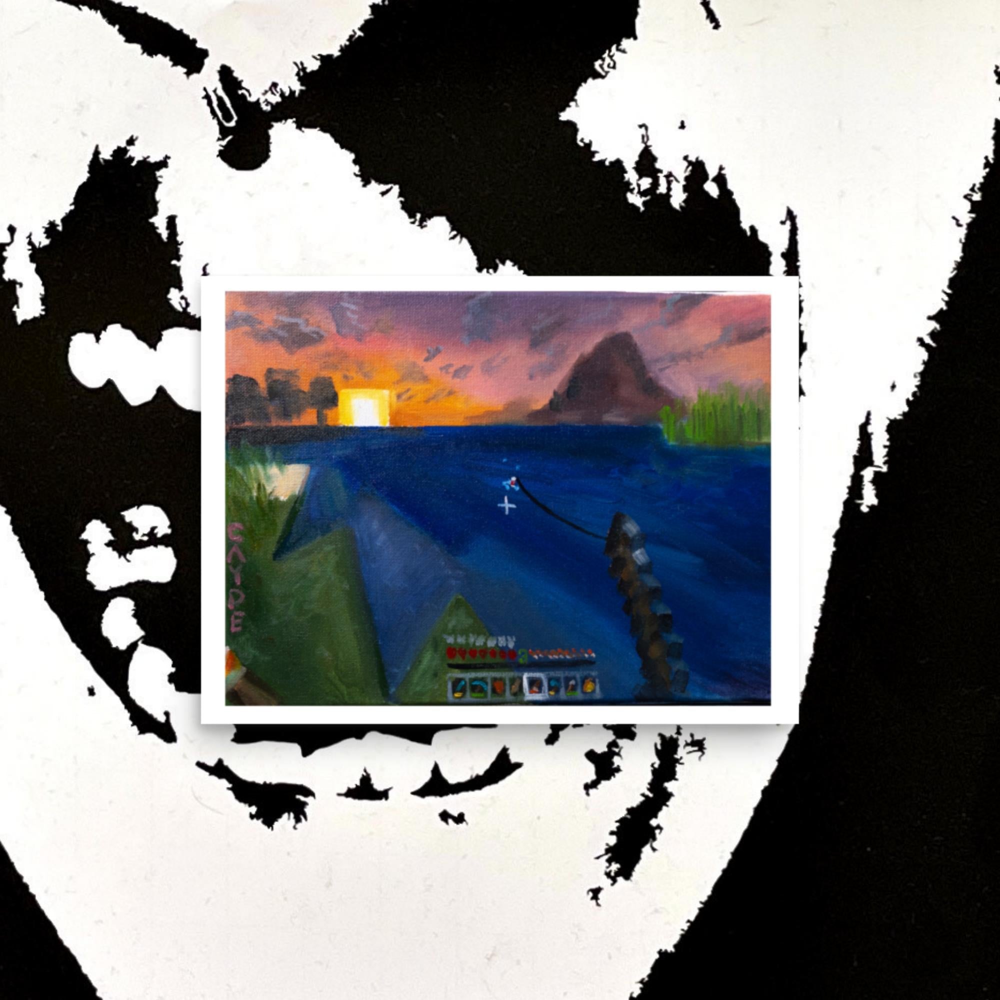 Minecraft Sunset Poster Print