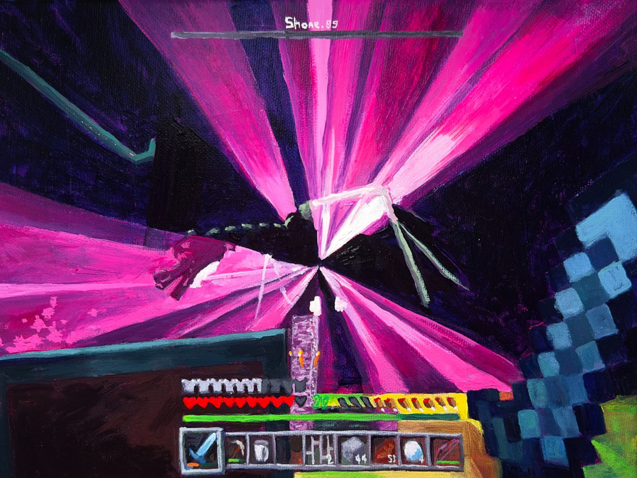 Ender Dragon Fight - Original Painting